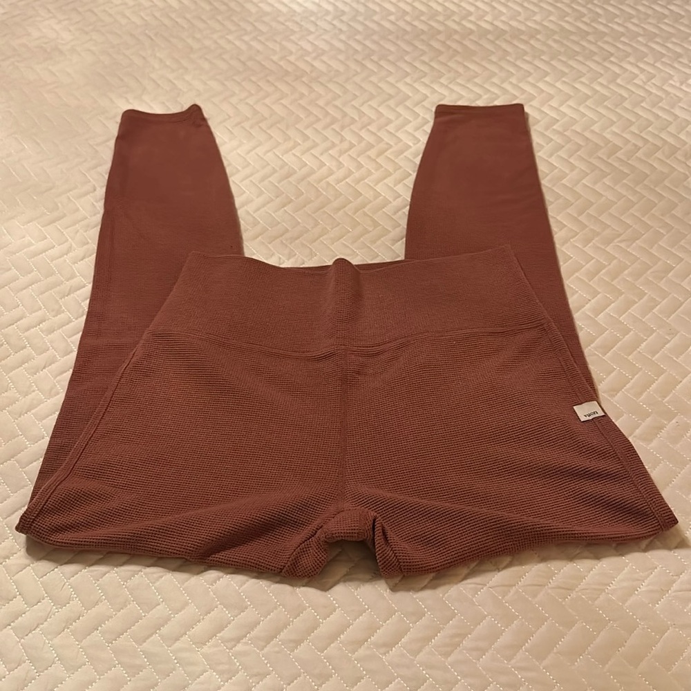 Vuori Waffle Knit Leggings - Dusty Rose (L)